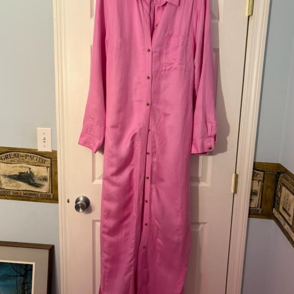 Loft, linen blend maxi dress, size 14